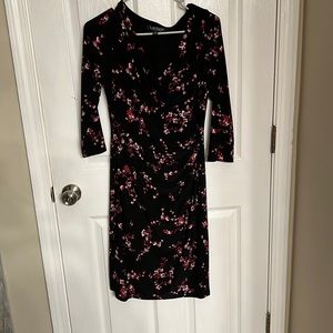 Ralph Lauren black floral midi dress